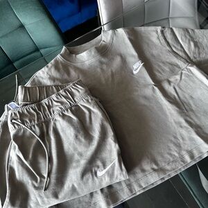 Nike Taupe Crewneck Sets — Neutral Beige